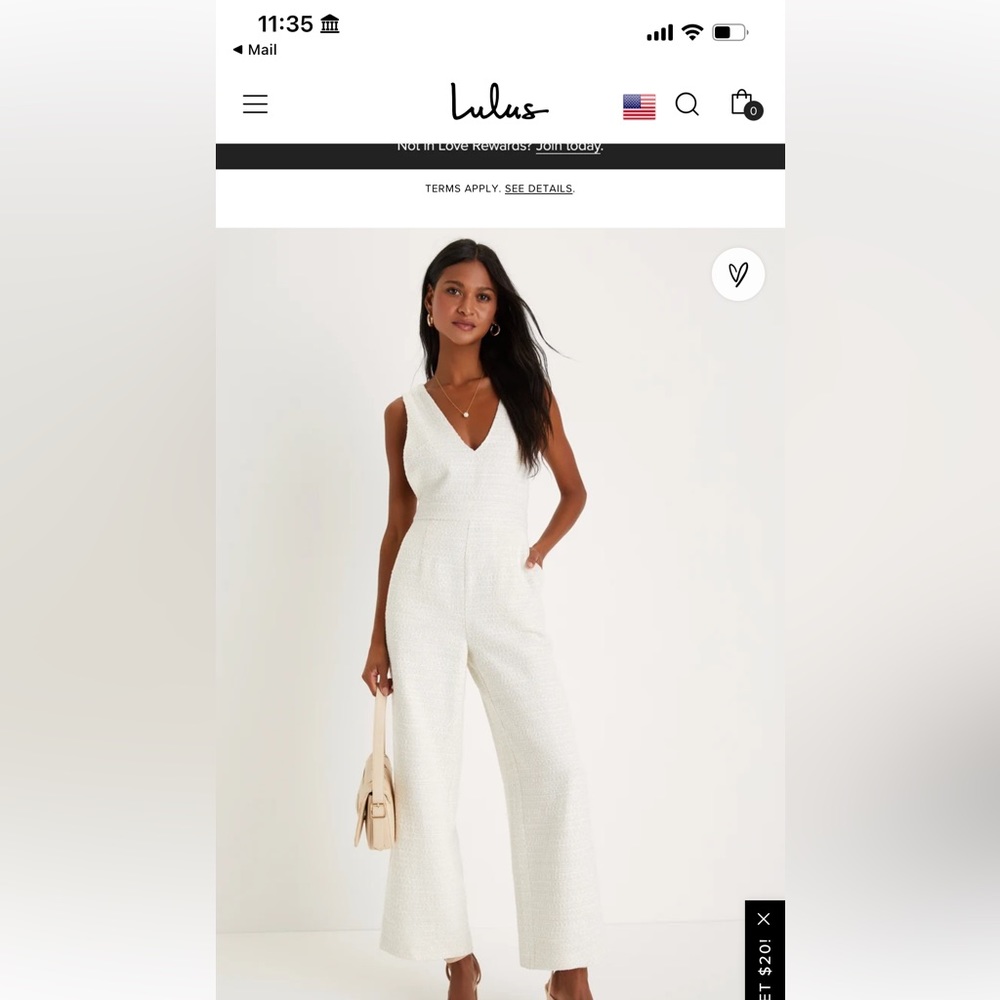 Lulus white jumpsuit